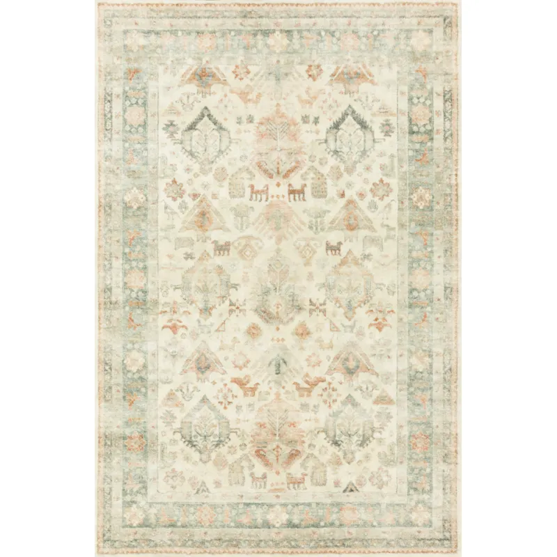 Rosette Beige / Multi Rug (2' 2" X 5')