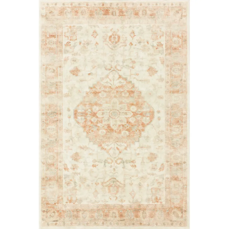 Rosette Ivory / Terracotta Rug (2' 6" X 7' 6")