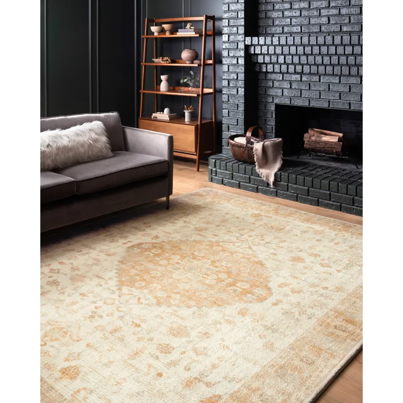 Rosette Ivory / Terracotta Rug (2' 6" X 7' 6")