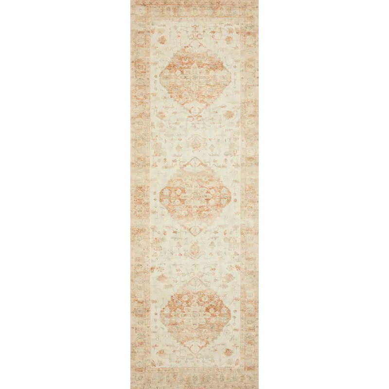 Rosette Ivory / Terracotta Rug (2' 6" X 7' 6")