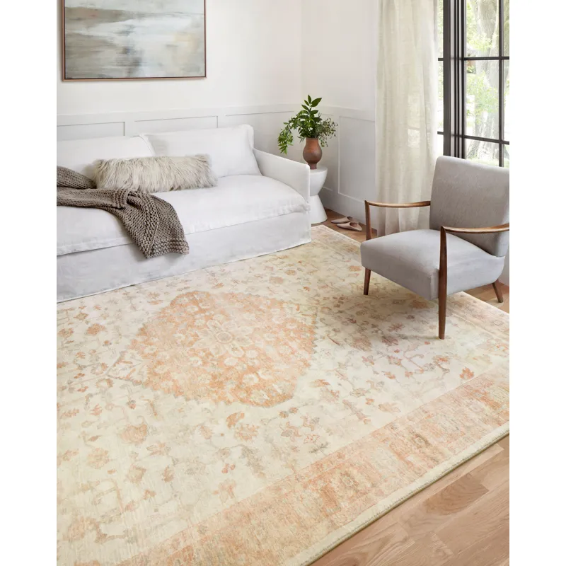 Rosette Ivory / Terracotta Rug (2' 6" X 7' 6")
