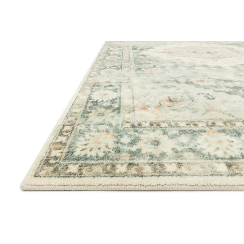 Rosette Teal / Ivory Rug (2' 2" X 3' 8")