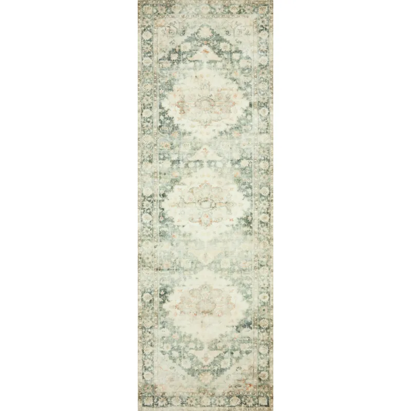 Rosette Teal / Ivory Rug (2' 2" X 3' 8")