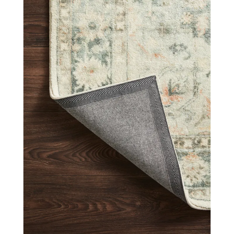 Rosette Teal / Ivory Rug (2' 2" X 3' 8")