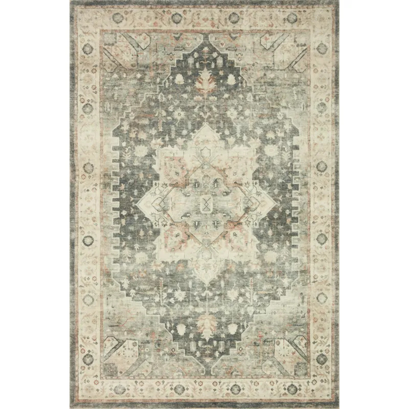 Rosette Slate / Ivory Rug (2' 2" X 3' 8")