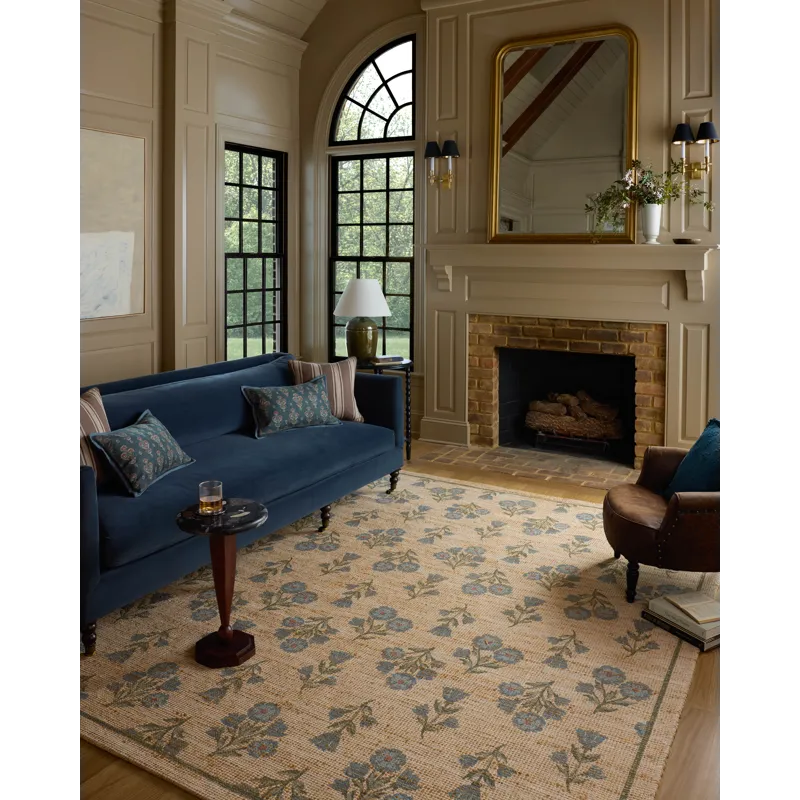 Chris Loves Julia x Loloi Rue Moss / Blue 7\'-6\" x 9\'-6\" Rug
