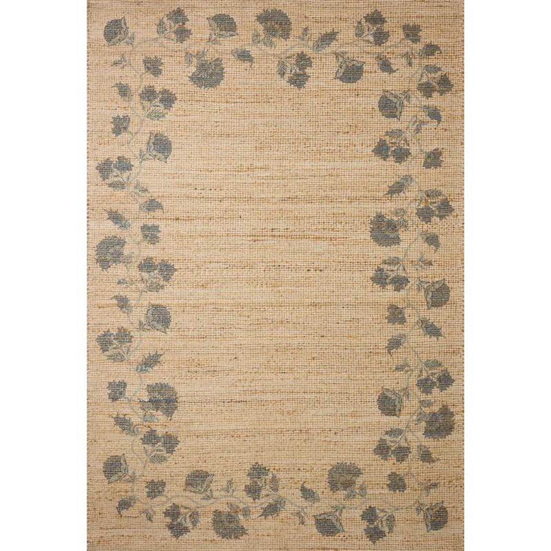 Chris Loves Julia x Loloi Rue Natural / Denim 2\'-3\" x 3\'-9\" Rug