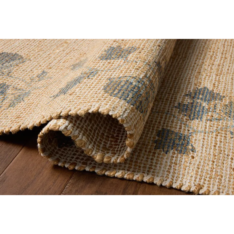 Chris Loves Julia x Loloi Rue Natural / Denim 2\'-3\" x 3\'-9\" Rug