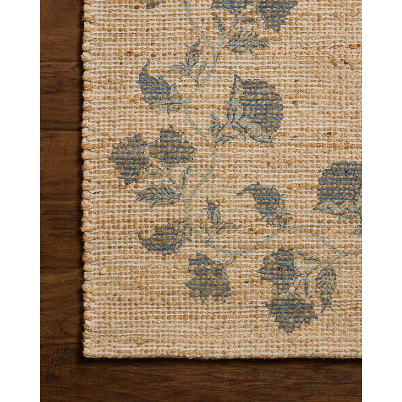 Chris Loves Julia x Loloi Rue Natural / Denim 2\'-3\" x 3\'-9\" Rug