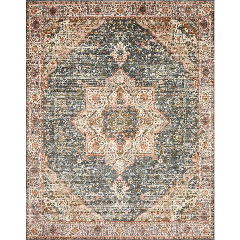 Saban Blue / Multi Rug (3' 9" X 3' 9" Round)