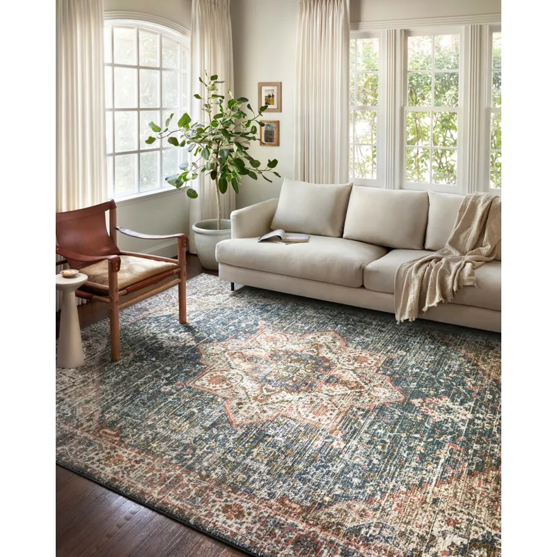 Saban Blue / Multi Rug (3' 9" X 3' 9" Round)