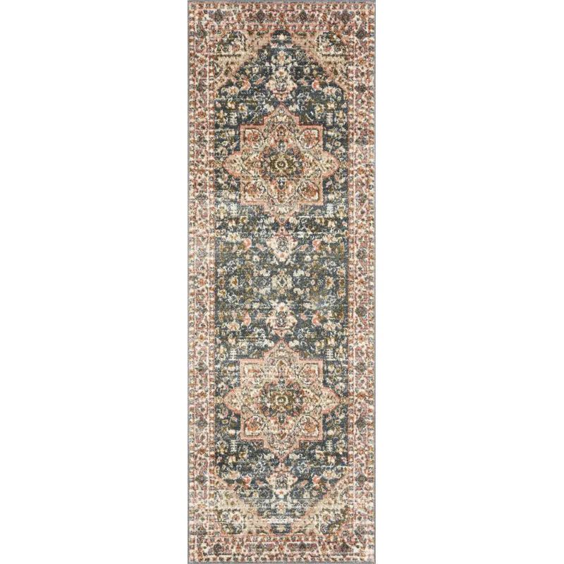 Saban Blue / Multi Rug (3' 9" X 3' 9" Round)