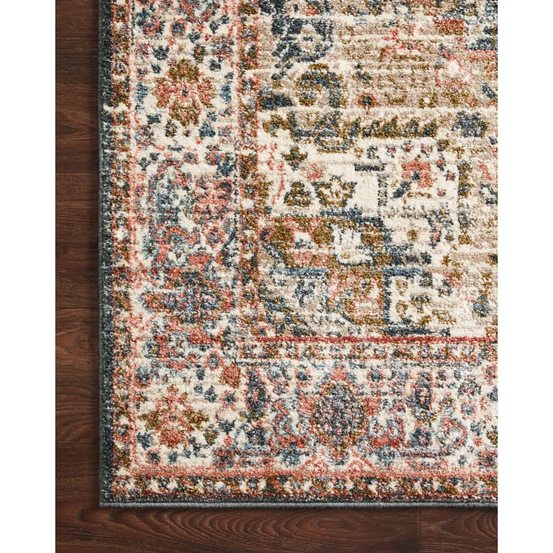 Saban Blue / Multi Rug (3' 9" X 3' 9" Round)