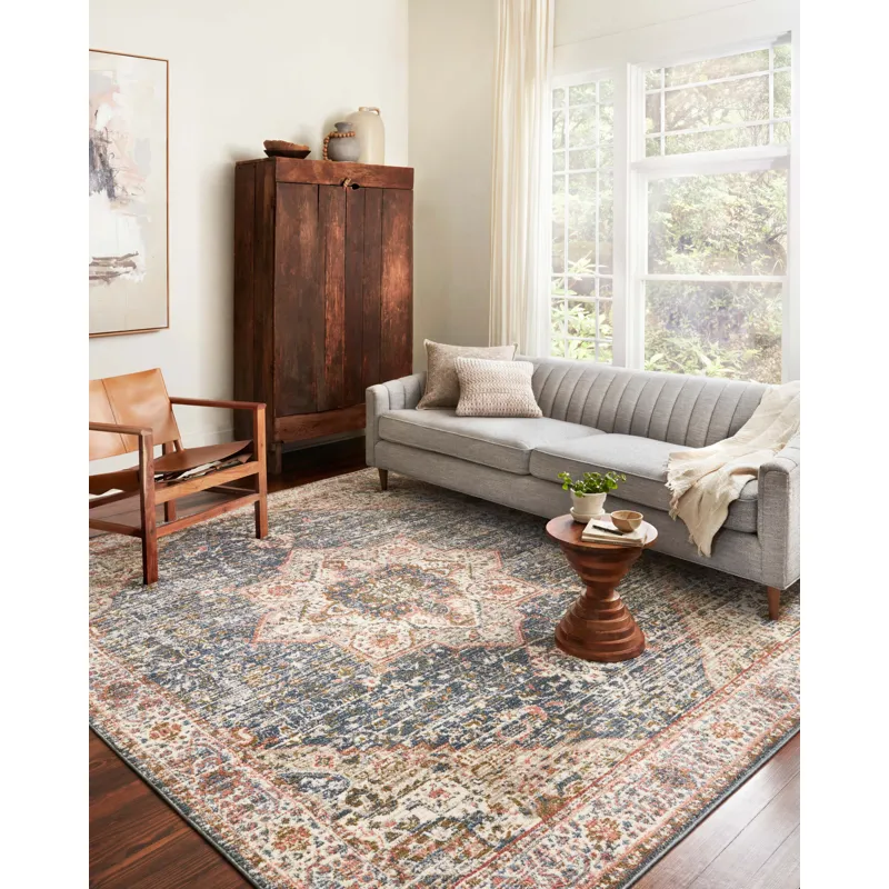 Saban Blue / Multi Rug (3' 9" X 3' 9" Round)