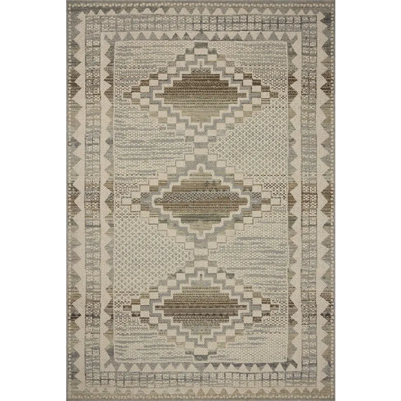 Loloi Saylor Ivory / Granite 7\'-6\" x 7\'-6\" Indoor/Outdoor Rug
