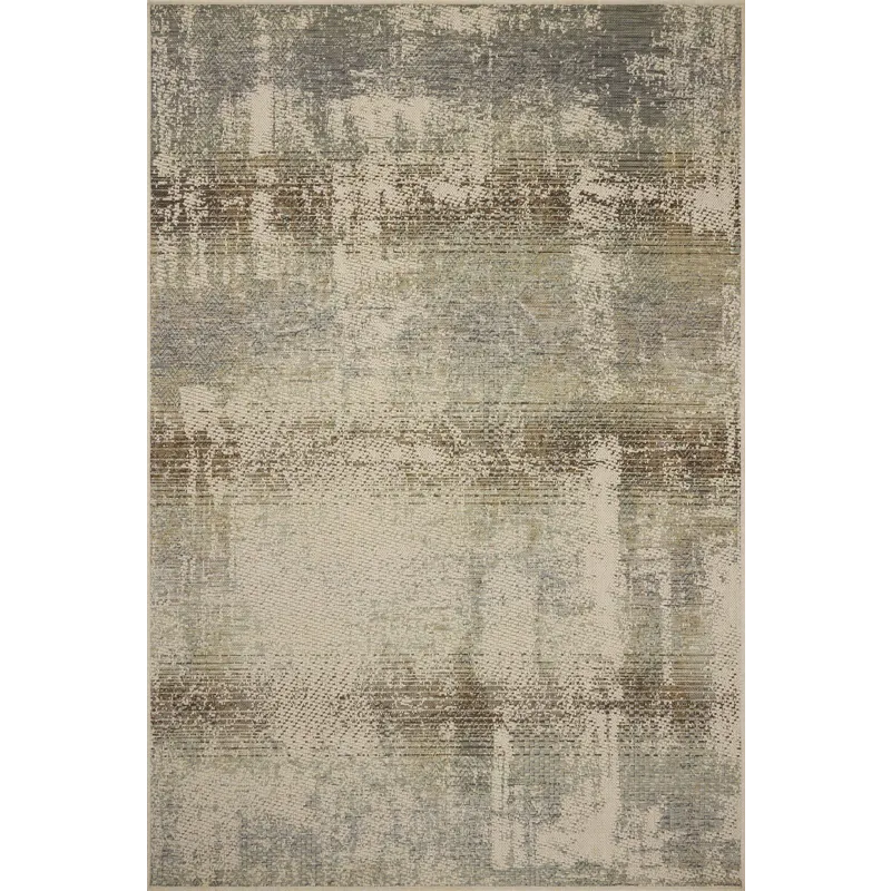 Loloi Saylor Smoke / Ivory 3\'-9\" x 5\'-9\" Indoor/Outdoor Rug