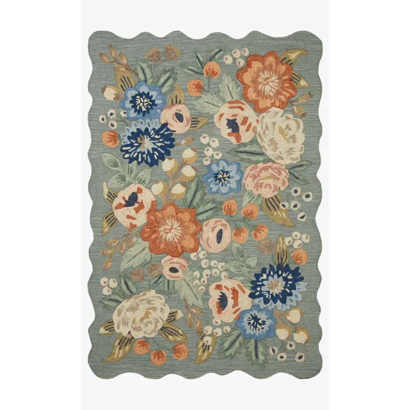 Loloi X Rifle Paper Co. Silhouette 5\'-0\" X 5\'-0\" Round Rug