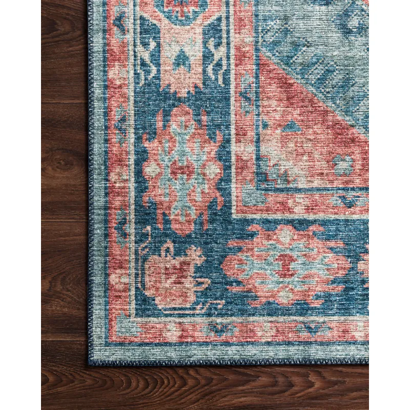 Skye Turquoise / Terracotta Rug (2' 0" X 5' 0")
