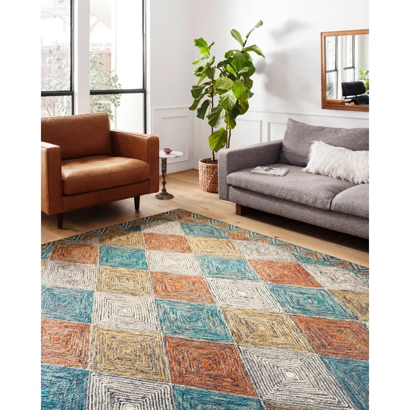 Spectrum Sunset / Ocean Rug (5' 0" X 7' 6")