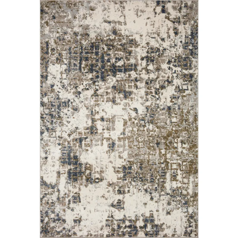 Spirit Pewter / Olive Rug (3' 9" X 5' 9")