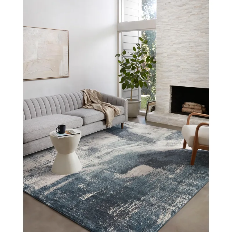 Spirit Indigo / Ivory Rug (2' 7" X 4')