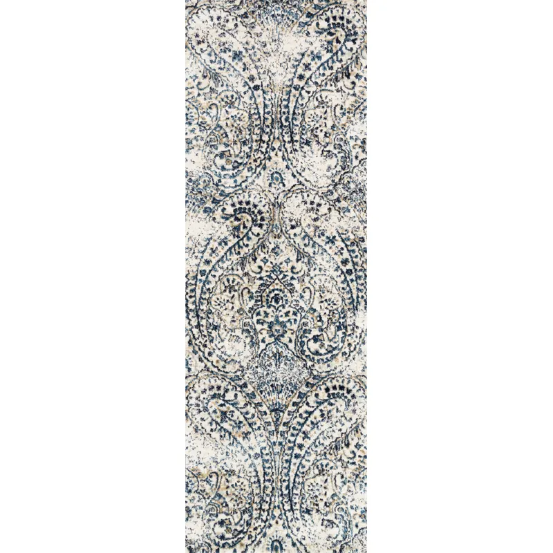 Torrance Ivory / Indigo Rug (2' 7" X 4')