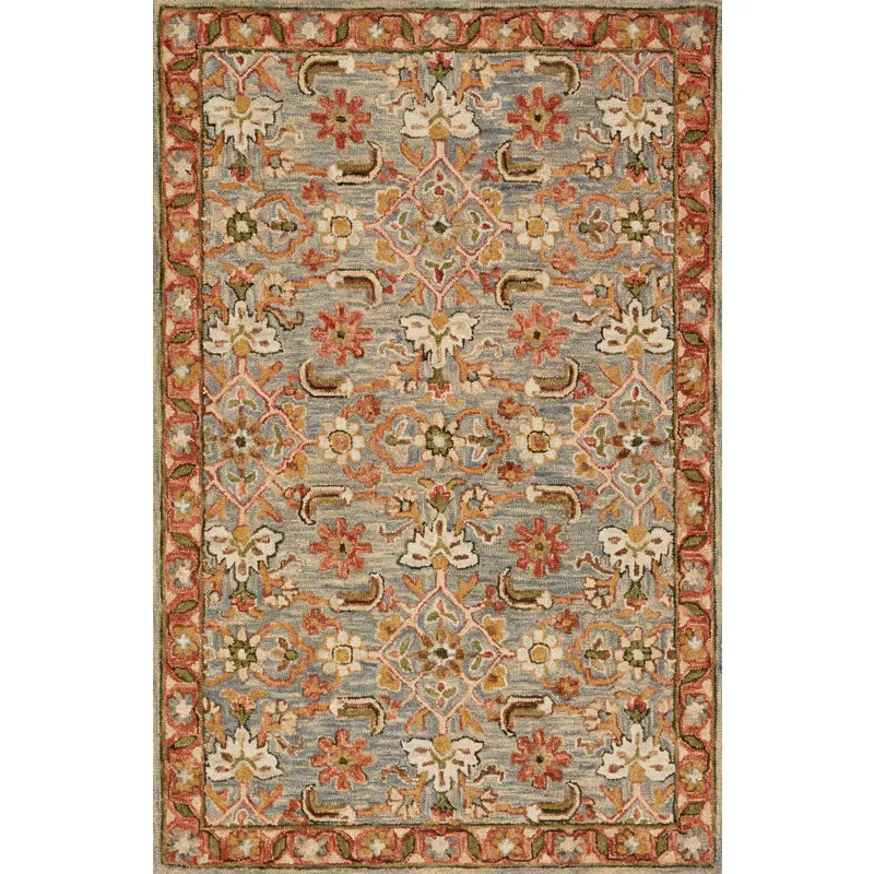 Victoria Slate / Terracotta Rug (3' 6" X 5' 6")