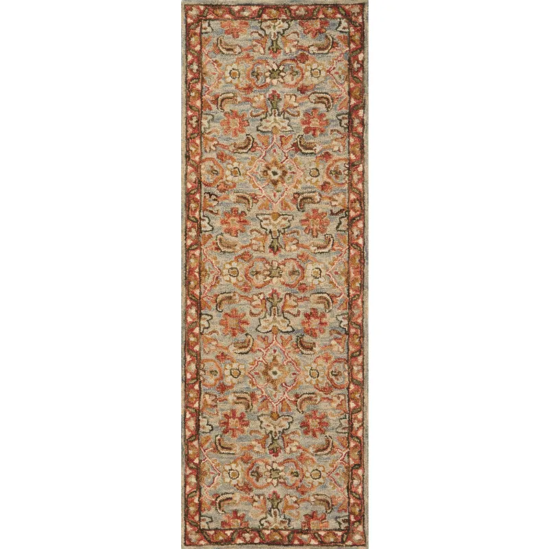 Victoria Slate / Terracotta Rug (3' 6" X 5' 6")