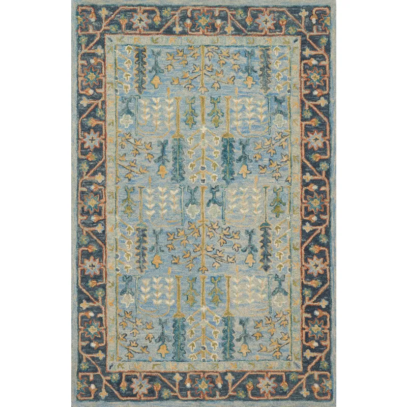 Victoria Lt Blue / Dk Blue Rug (2' 3" X 3' 9")