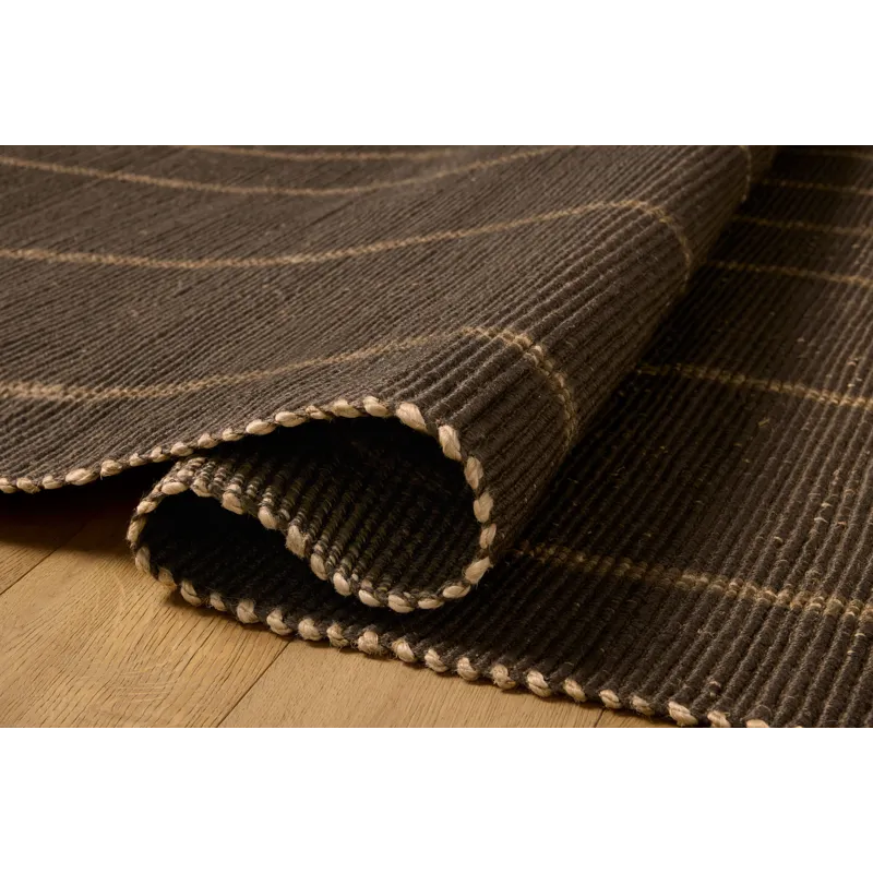 Leanne Ford x Loloi Weatherstaff Espresso / Natural 3\'-6\" x 5\'-6\" Rug