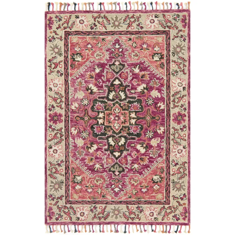 Zharah Raspberry / Taupe Rug (7' 9" X 9' 9")