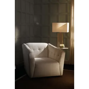 Elio Tufted Swivel Chair - Fabric