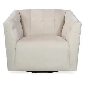 Elio Tufted Swivel Chair - Leather