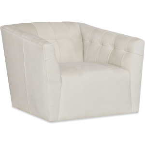 Elio Tufted Swivel Chair - Leather