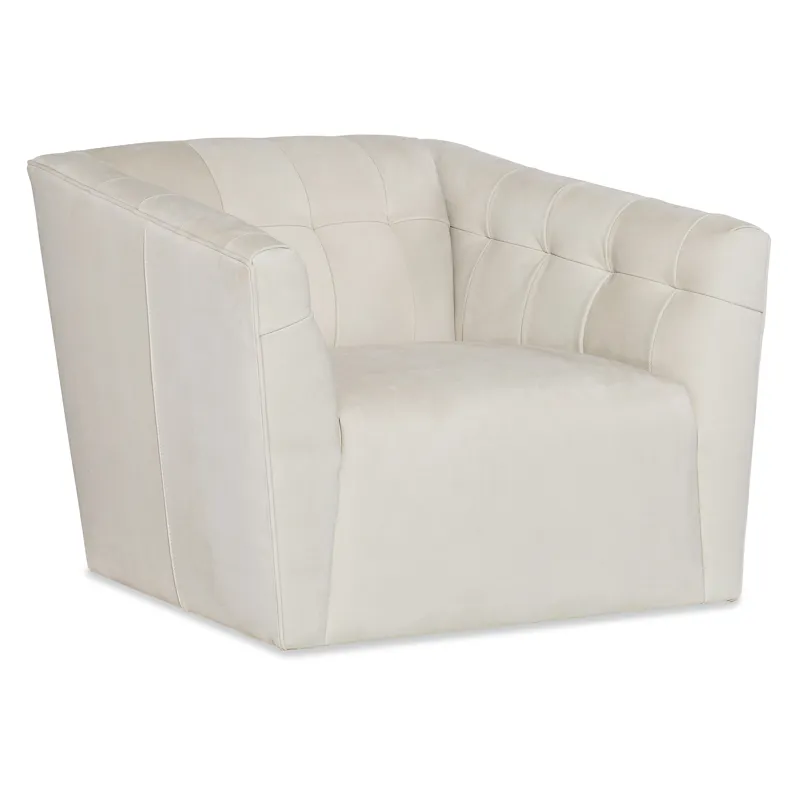 Elio Tufted Swivel Chair - Leather