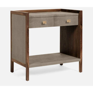Kennedy NIghtstand - Castor Gray Vintage Faux Shagreen/Walnut Veneer