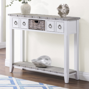 Key Largo Entry Table Boardwalk/White