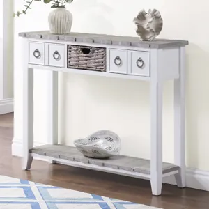 Key Largo Entry Table Boardwalk/White