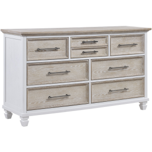 Savannah 7 Draw Dresser - Seabiscuit/White