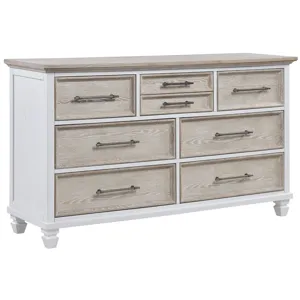 Savannah 7 Draw Dresser - Seabiscuit/White