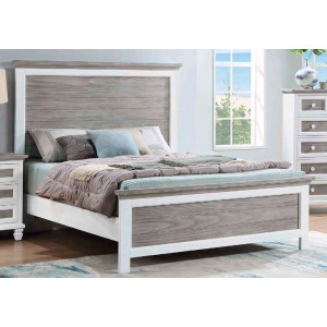 Harbor Breeze Queen Bed - Dove Gray/White