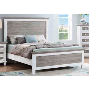 Harbor Breeze Queen Bed - Dove Gray/White