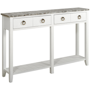 2 Drawer Entry Table Boardwalk Top and Plank Shelf AW