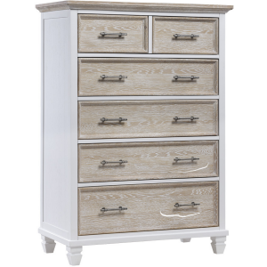 Savannah 5 Draw Chest - Seabiscuit/White