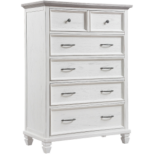 Charleston 5 Drawer Chest - Dove Gray/Brushed Antique White