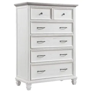 Charleston 5 Drawer Chest - Dove Gray/Brushed Antique White