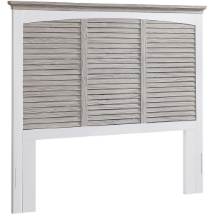 Tavernier Creek Queen Headboard Misty Cloud/White Solid Wood Frame