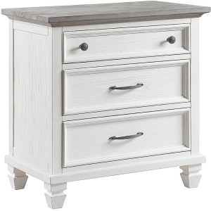 Charleston 3 Drawer Nightstand - Dove Gray/Brushed Antique White