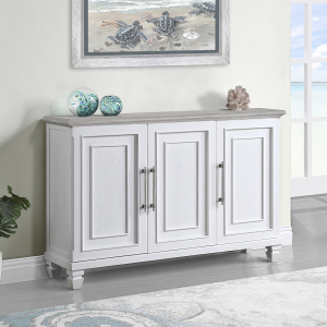 Calypso Credenza 3 Door French Grey/White