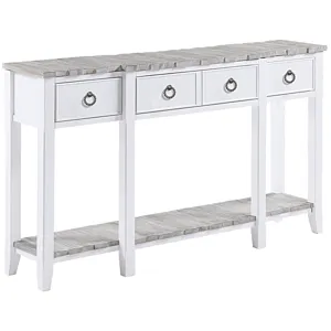 Key Largo Entry Table - Boardwalk/White